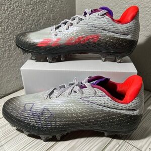 Under Armour Blur Smoke MC Women’s football cleats size 8.5 grey‎ red purple